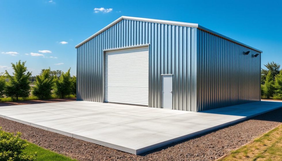 Secure your space with a 20 x 30 metal building with concrete