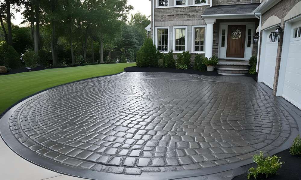 Cobblestone Stamped Concrete Driveway​