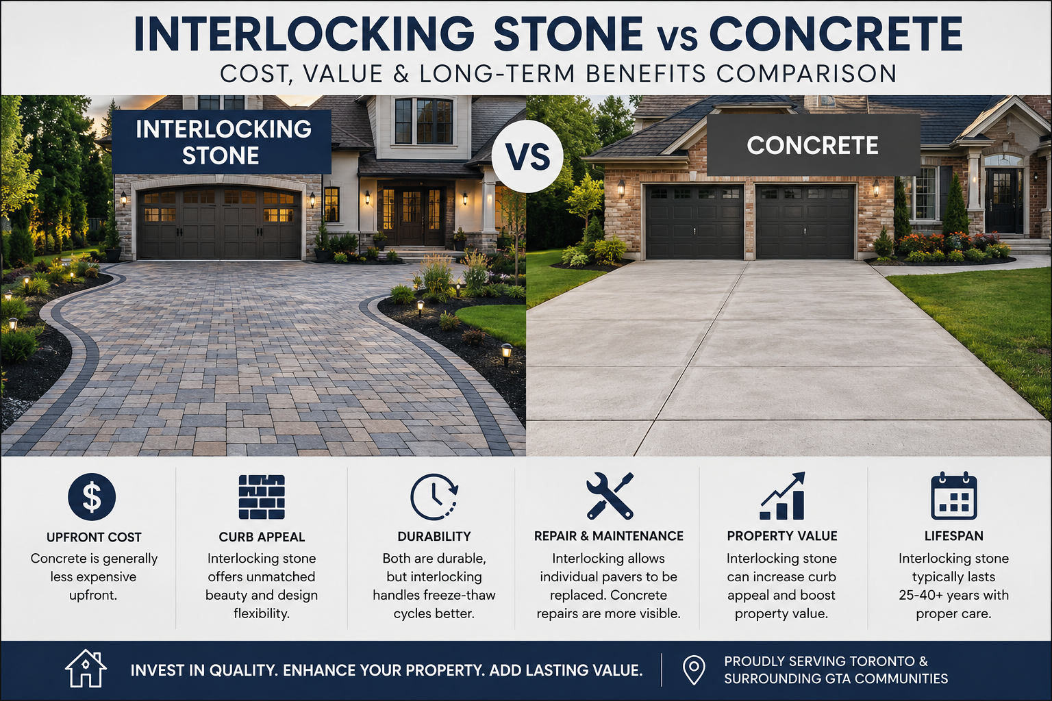 interlocking stone vs concrete